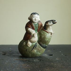 江戸時代 伏見人形 おかめ人形 陶器製 置き物 骨董 伏見人形 | 京都の