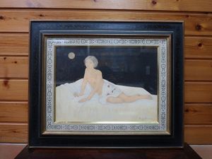 栗原喜依子、【裸婦２】、希少画集画、新品高級額、額装付、状態良好、油彩 人物 栗原喜依子の値段と価格推移は？｜12件の売買データから栗原喜依子の