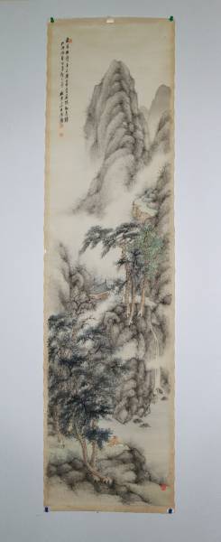 谷秋渚　青緑山水図マクリ_1