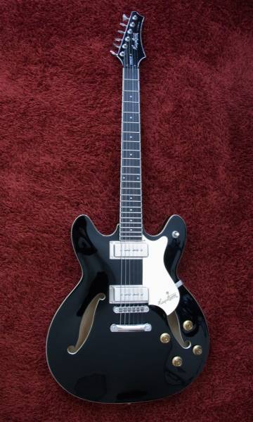 1円スタート！超美品！Hagstrom セミアコ！P90 黒 ギブソン(本体 