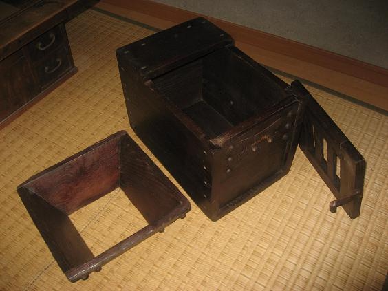 希少民具　江戸時代　漏斗付き銭函（箱）　古味状態良好_3