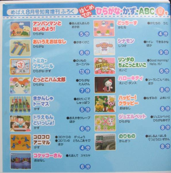 めばえ はじめてのひらがなかずabc夏号アンパンマントーマス キッズ ファミリー 売買されたオークション情報 Yahooの商品情報をアーカイブ公開 オークファン Aucfan Com