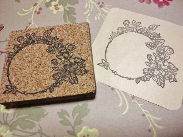 消しゴムはんこ◇◆お花フレーム　メモ枠◆◇_1