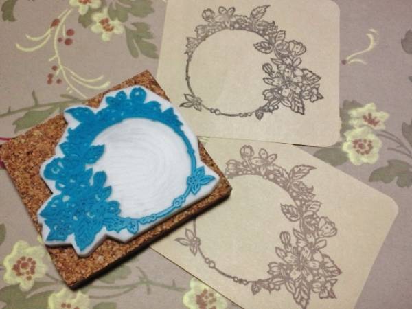 消しゴムはんこ◇◆お花フレーム　メモ枠◆◇_3