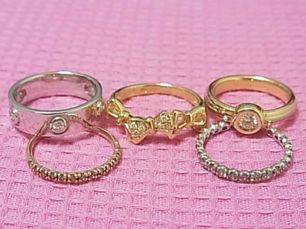 【SET有】K18ダイヤ/ニナリッチ/カルティエ/リング指輪/7号8号_1