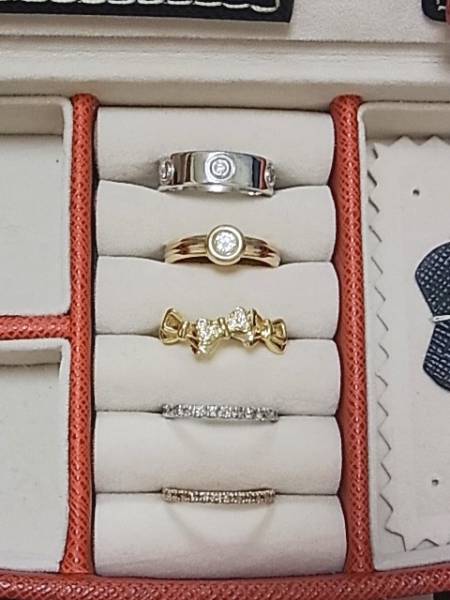 【SET有】K18ダイヤ/ニナリッチ/カルティエ/リング指輪/7号8号_2