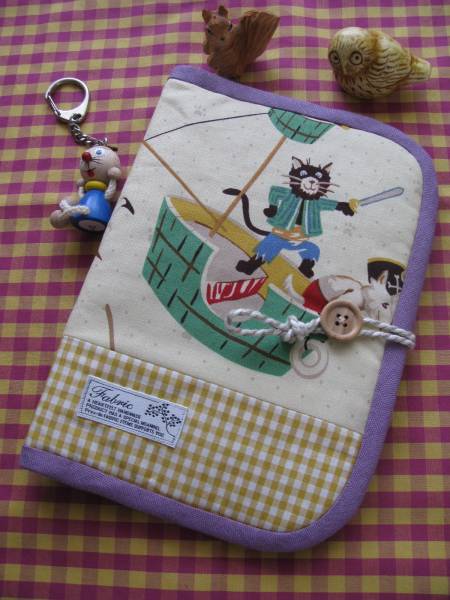 ハンドメイド 母子手帳ケース・通帳・薬手帳・ 動物・チェック3_1