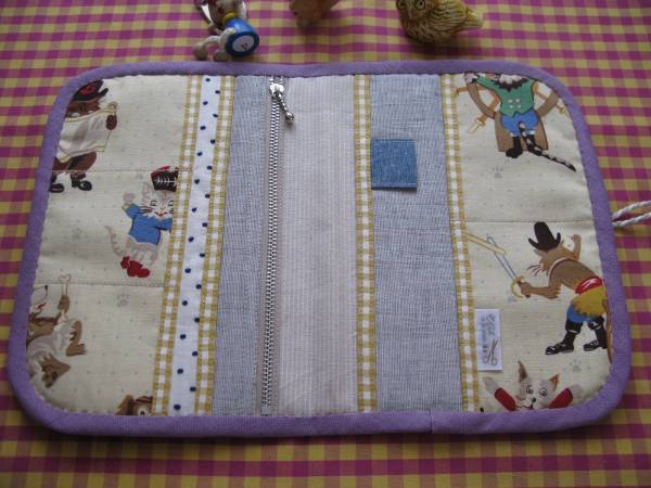 ハンドメイド 母子手帳ケース・通帳・薬手帳・ 動物・チェック3_2