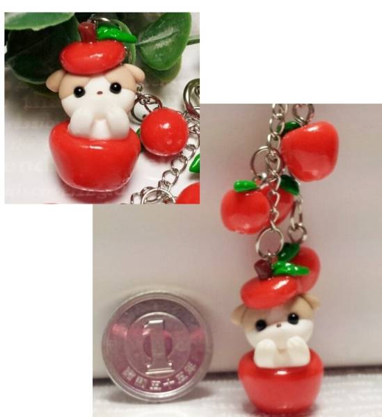 *ron ron*　シーズーちゃんのりんごキーホルダー♪_2