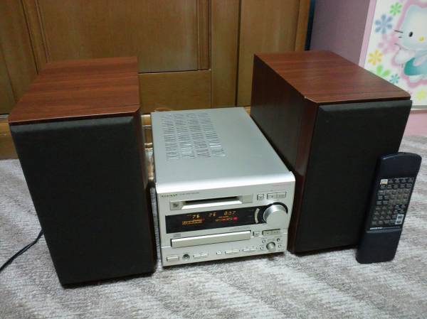 ONKYO FR-V7 リモコン、取扱説明書、ラジオアンテナ付 整備品(MDコンポ