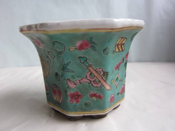 【赤字超特価，セール】 中国骨董 清朝古陶磁 色絵八宝 花盆 植木鉢 無傷 清朝唐物(清)｜売買されたオークション情報、yahooの商品情報をアーカイブ公開 - オークファン 清