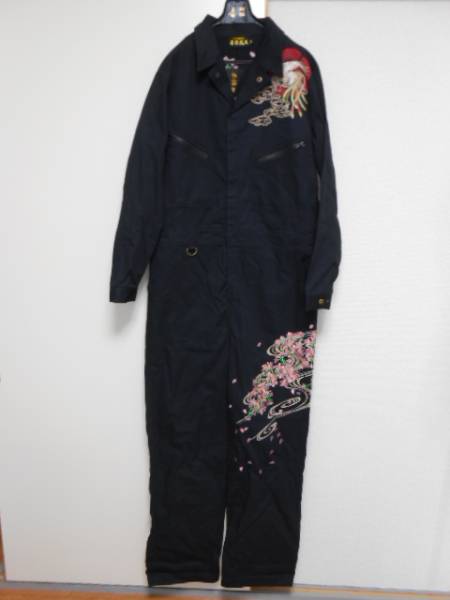 ☆新品 不倶戴天 和柄刺繍ツナギ M☆特攻服暴走族愚連隊作業服(つなぎ