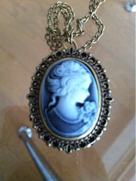 未使用◆美品 カメオ ウォッチネックレス アンティーク調 時計_1