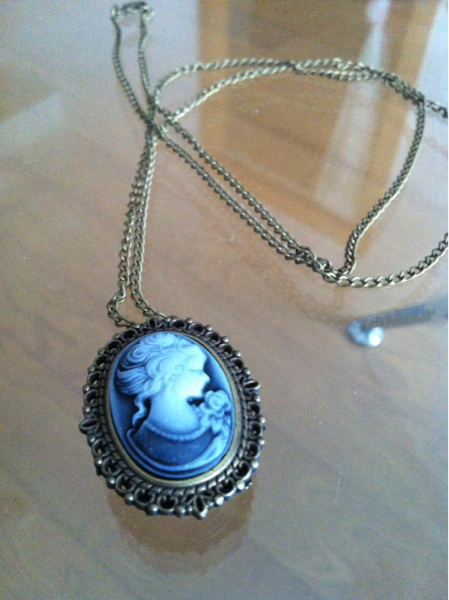 未使用◆美品 カメオ ウォッチネックレス アンティーク調 時計_2