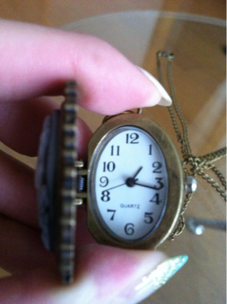 未使用◆美品 カメオ ウォッチネックレス アンティーク調 時計_3