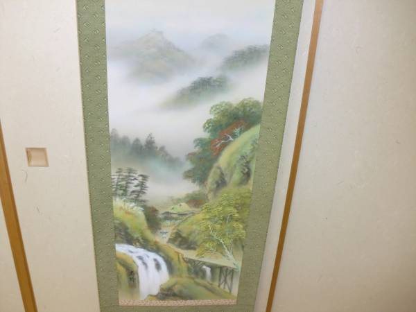 掛軸　杉山忠於（忠雄）　秋景山水　肉筆　共箱　タトウ箱　美品