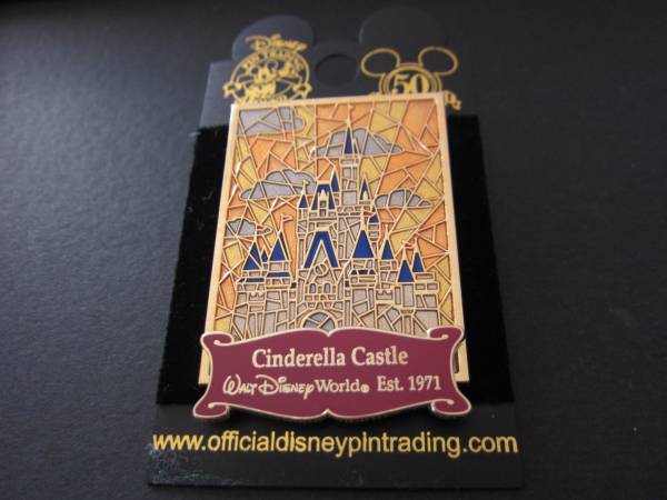 東京ディズニーランド ステンドグラス シンデレラ城 ピンバッジ レア シンデレラ城□WDW□ステンドグラス風ピンバッチ (ディズニー)｜売買