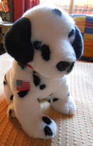 ■USA国旗刺繍入り　ｔｙ 犬のぬいぐるみ　BEANIE BUDDY_1