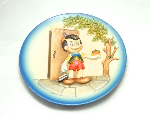 ピノキオ　木彫りプレート　80 年代　※5000枚限定品 ANRI アンリ ディズニー ピノキオ 木彫の絵皿 世界限定5000枚(ピノキオ