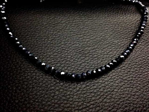 高級品ブラックダイヤモンドネックレス☆キムタクゴローズ40cm(カラー  