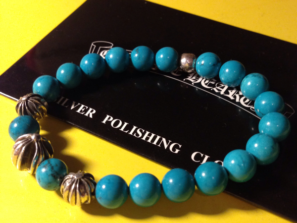 正規品 chromehearts ターコイズビーズブレス 8㎜_1