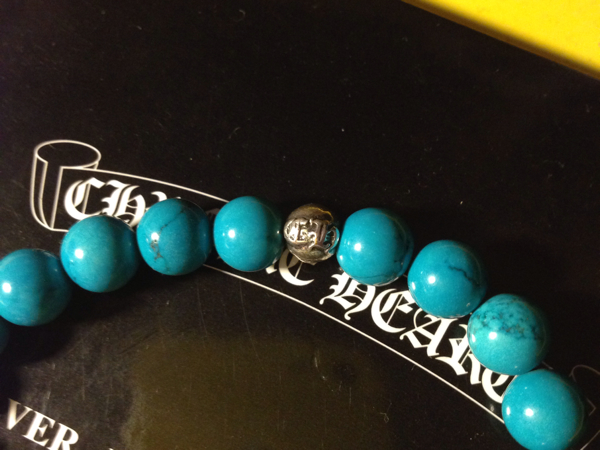 正規品 chromehearts ターコイズビーズブレス 8㎜_3