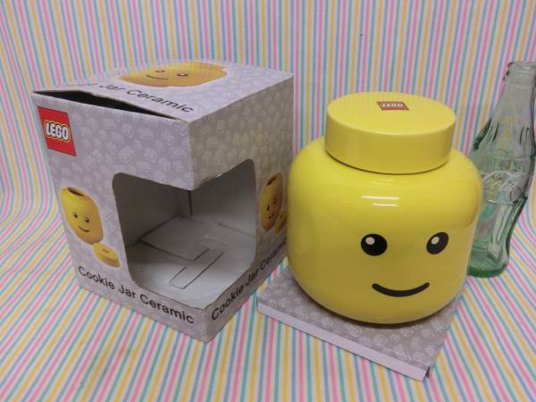 LEGO レゴ◇顔型クッキージャー 陶器製 容器 小物入れ ブロック(LEGO