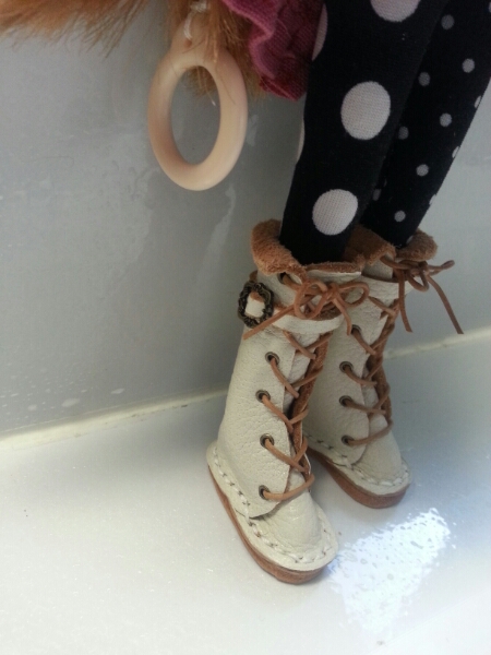 ブライス◆ハンドメイド◆本革*ロングブーツ☆ホワイト☆_1