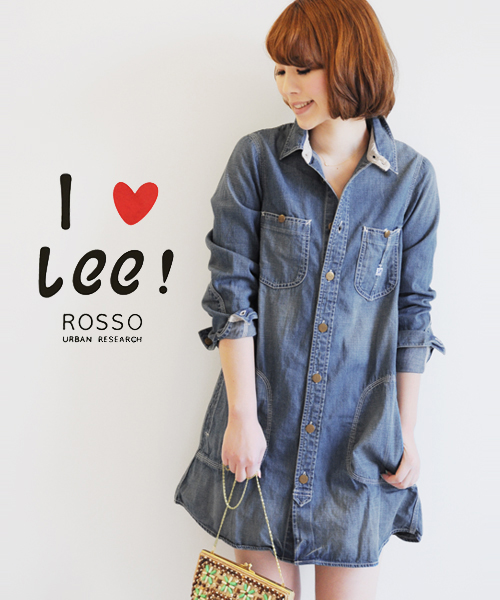 人気ブランド Lee コラボ デニムワンピース ひざ丈ワンピース Hlt No