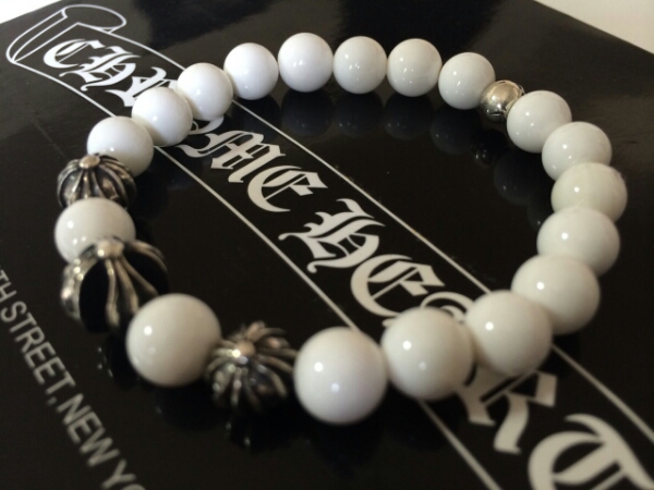 CHROME HEARTS クロムハーツ ビーズブレスレット 白8mm (ブレスレット