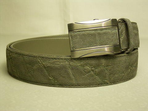 ★新品本物象革エレファントベルト(フリーサイズ滑り止)グレイ