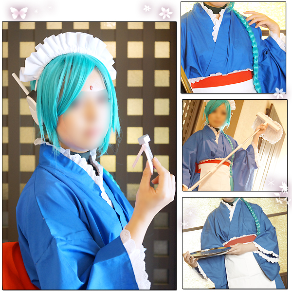コスプレ衣装◇銀魂 たま/フルセット/小道具ウィッグ/和風メイド