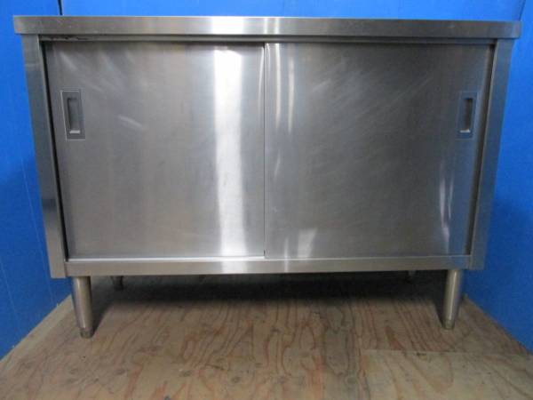 ステンレス引違戸付作業台 シンコー W1200×D450×H850