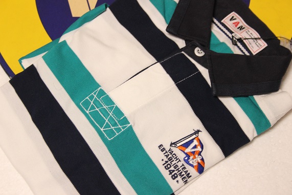 ＶＡＮ　シルケット鹿子ボーダー　長袖ラガーシャツ　新品　　