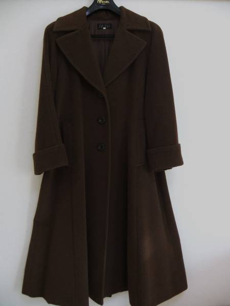 美品 SOLEIL ソレイユ カシミヤ入りロング丈ウールコートM日本製 