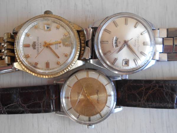 15.オリエントのジャンク品３個.検.時計部品セイコー手巻き