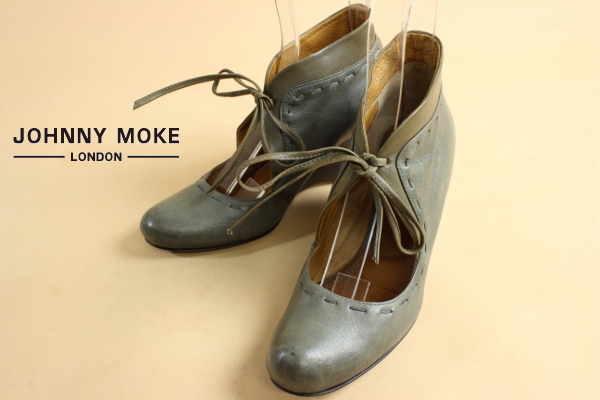 ジョニーモーク ウェッジソール レザー ブーティーパンプス