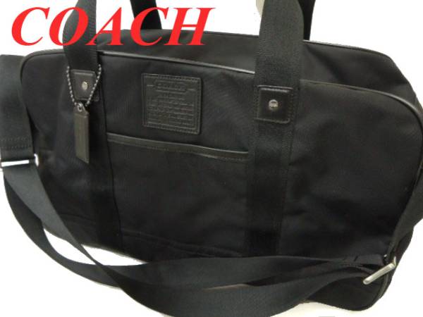 新品！定価6万7660円★COACHコーチ★レザー切替ボストンバッグ黒