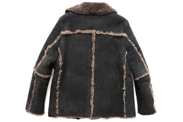黒☆COMME CA リアルムートンコート/コムサデモード レザー JKT(毛皮 