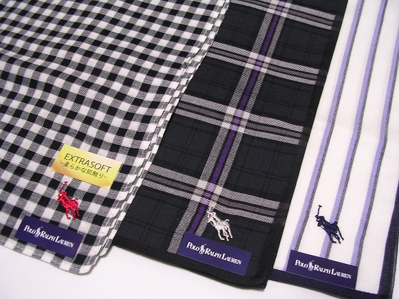 ★RALPH LAUREN★ラルフローレンハンカチ5枚 Ａ 新品