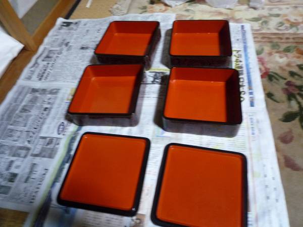 ■魁　輪島塗　上物　沈金牡丹絵　四段重（保存箱付）_2