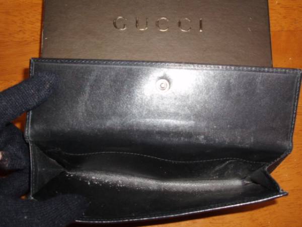 本物　ＧＵＣＣＩ　グッチ　長財布　キャンパス地　黒　箱入り