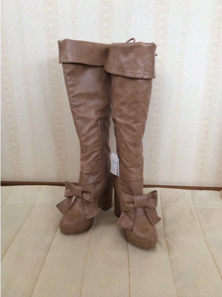 ☆即決新品☆リズリサ☆キャメルのニーハイブーツ☆L☆