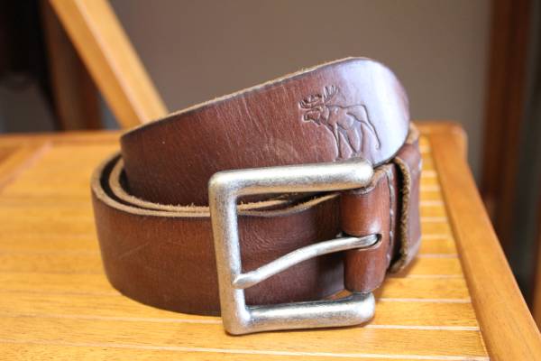 ★Abercrombie&Fitchアバクロヴィンテージ加工レザーベルト 古着