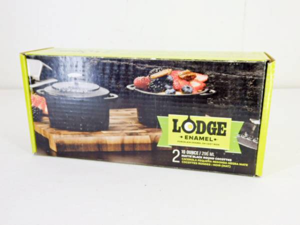 ロッジ/新品/LODGE/エナメルミニココット2個セット 円型ブラック