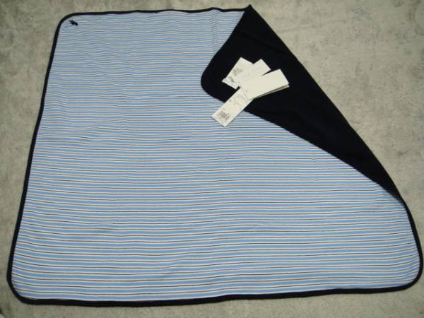 出産準備 ラルフローレン新品★アフガンおくるみ/紺・ボーダー