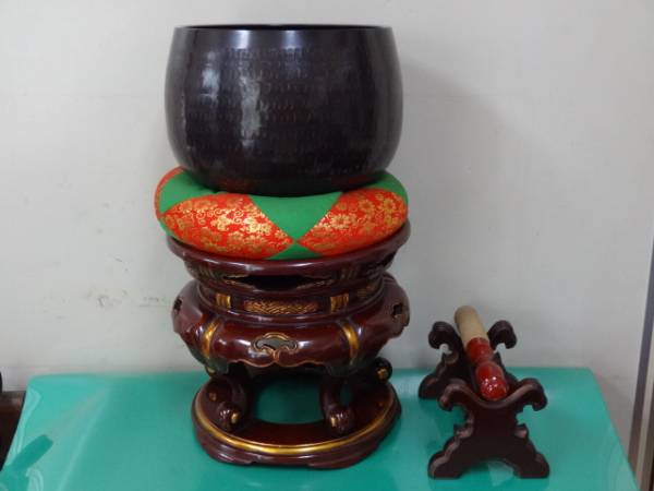 ドール　仏具　瑞鳳手打　おりん直径約２７．５ｃｍ　一式