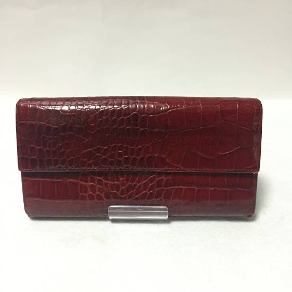 フルラ☆FURLA☆クロコ型押し長財布☆赤