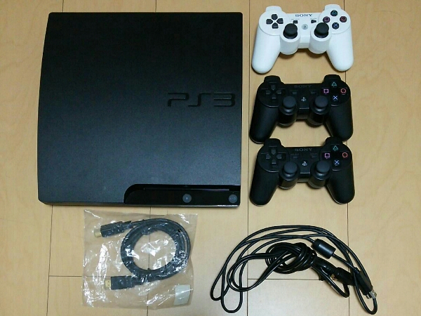 PS3本体 CECH-3000A 160GBブラック+コントローラー×3個_1