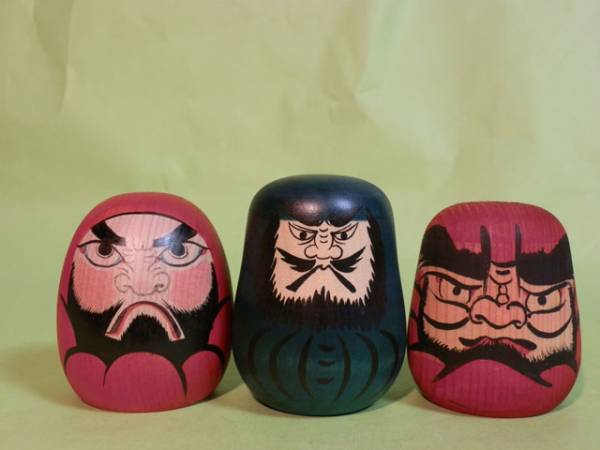 こけし:だるま3種　本間直子、高橋美恵子、阿保金光